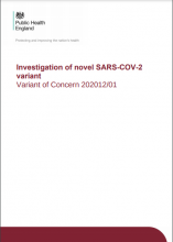 Investigation of novel SARS-COV-2 variant: Variant of Concern 202012/011
